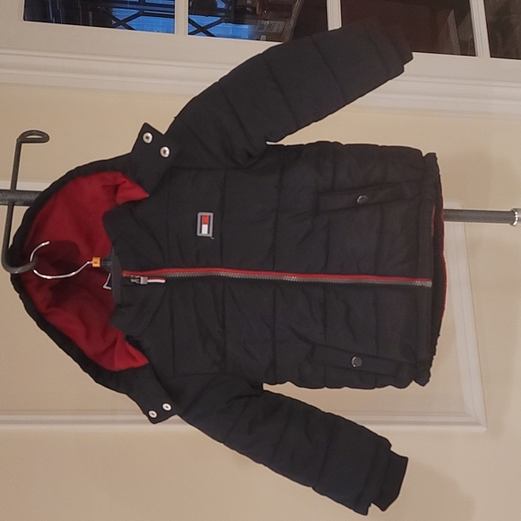 Tommy Hilfiger Black Winter Jacket. Fleece-Lined Red. NWT. NEW $100 - Picture 1 of 16